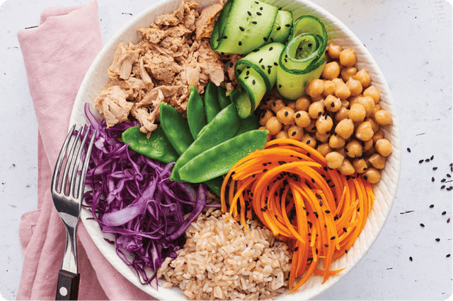 Chilli Tuna & Chickpea Poke Bowl