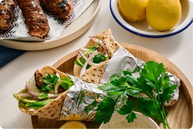 Greek-Style Lamb Souvlaki Wraps